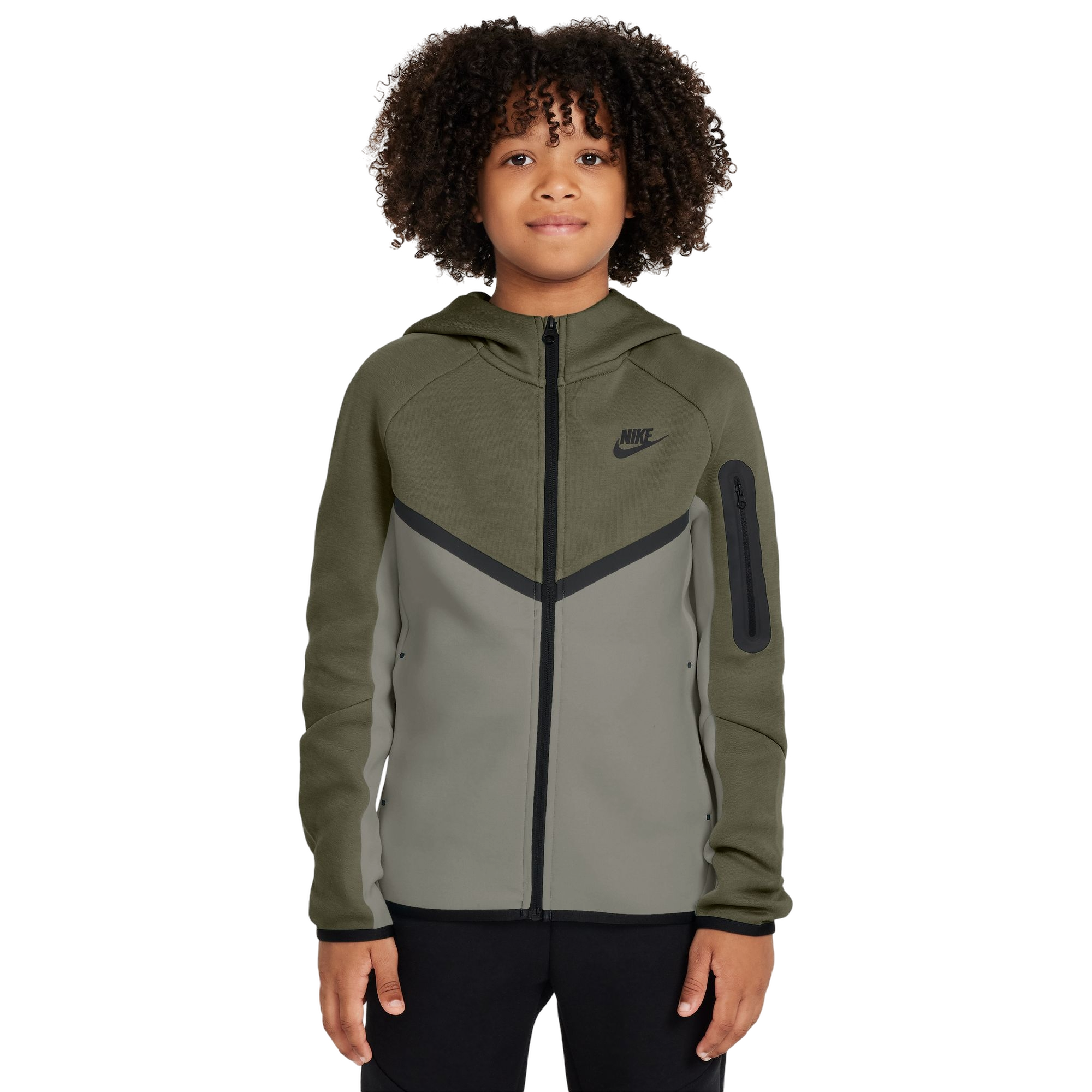 Nike Sportswear Tech Fleece Full-Zip Big Boys' Green/Black Jacket